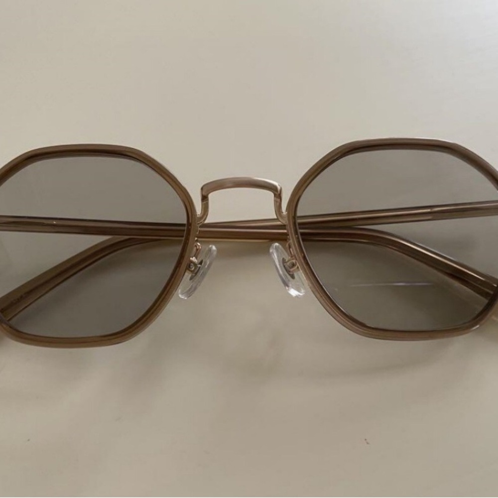 Hexagonal Brown Frame Sunglasses